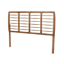 Baxton Studio Carolyn Mid-Century Modern Ash Walnut Finished Wood King Size Headboard